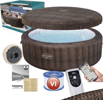 Basen z hydromasażem SPA Lay-Z Bali Brown 7 osobowe Bestway WIFI PILOT