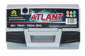 Akumulator ATLANT 12V 75Ah 720A (EN) P+