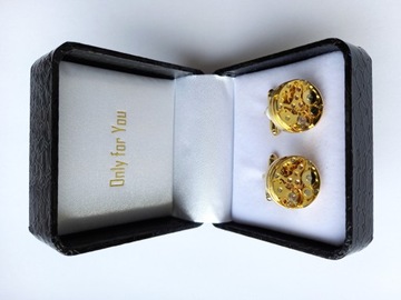 Золотые запонки Excempunk Watch Theckes Mechanism Gold