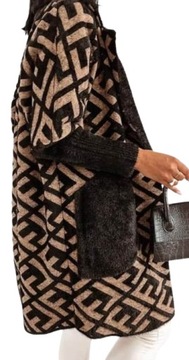 ПАЛЬТО из альпаки с узором FL белое