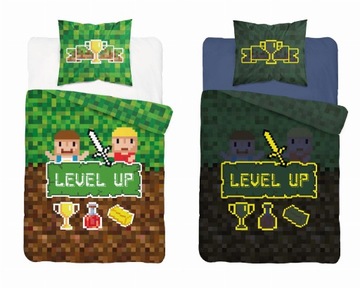 Minecraft level up pościel FLUO 140X200 świecąca