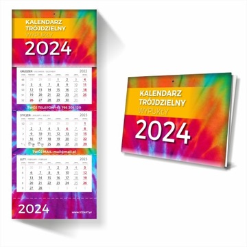 KALENDARZ TRÓJDZIELNY 2024 Z WYPUKŁĄ GŁÓWKĄ 25