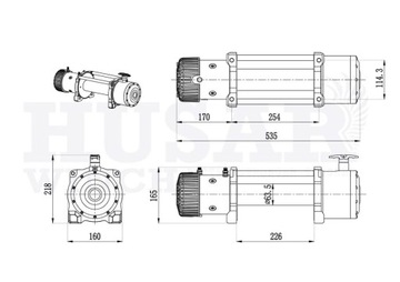 Электрическая лебедка Husar Winch Синтезатор BST 10000 LBS 12 В