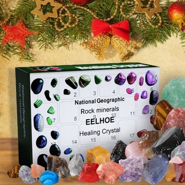 KALENDARZ ADWENTOWY MINERAŁY KAMIENIE KRYSZTAŁY
