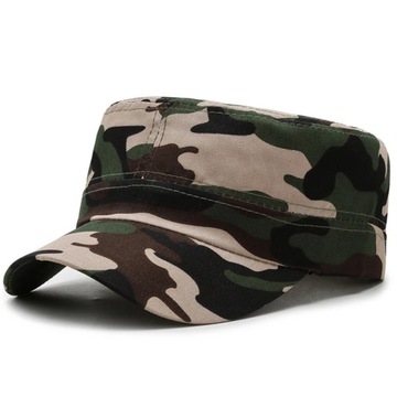 Regulowana klasyczna zwykła czapka w stylu Vintage Army Military Cadet Hat