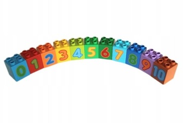 Lego Duplo 2x2x2 bricki cyfry 0-10 nauka liczenia