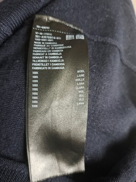 Uniqlo sweter granat 100% wełna L crew neck