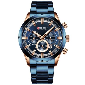 CURREN ZEGAREK MĘSKI BRANSOLETA DATOWNIK CHRONOGRA
