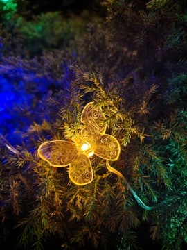 СВЕТОДИОДНАЯ СОЛНЕЧНАЯ ЛАМПА ГИРЛАНД-БАБОЧКА НАКАЧИВАЕМАЯ, РАЗНОЦВЕТНАЯ RGB