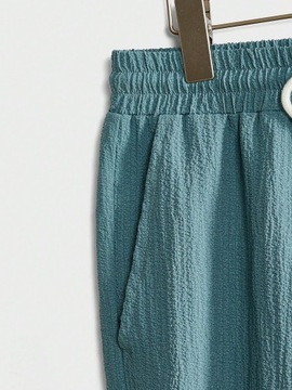 SHEIN ЗЕЛЕНЫЙ ТЕКСТУРНЫЙ КОМПЛЕКТ РУБАШКА БРЮКИ НА ЭЛАСТИКЕ M 96393