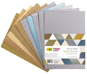 Tektura falista Gold/Silver Happy Color A4 10ark.