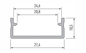 ЗАГЛУШКА ДЛЯ ДВОЙНОГО ПРОФИЛЯ СЕРЫЙ ЧЕРНЫЙ БЕЛЫЙ INOX