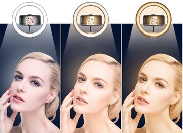 ЖИВАЯ СВЕТОДИОДНАЯ КОЛЬЦЕВАЯ ЛАМПА ДЛЯ СЕЛФИ + РЕГУЛИРУЕМЫЙ ШТАТИВ 89B 360 градусов