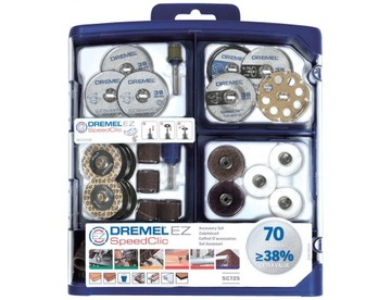 НАБОР НАСАДОК ДЛЯ DREMEL 725 SPEEDCLIC, 70 ПРЕДМЕТОВ