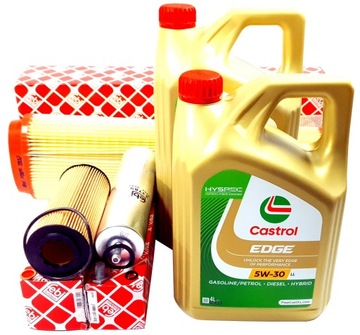 3 FILTRY + ZÁCPA  9L OLEJE CASTROL 5W30 BMW E60 E61 525D 530D E70 3.0D