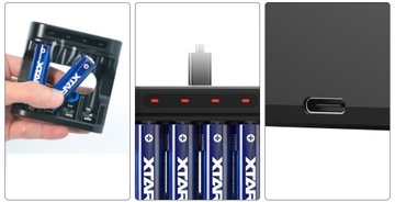 ŁADOWARKA AKUMULATORKÓW BATERII NI-MH 1,2V oraz LI-ON 1,5V AAA R3 AA R6 USB