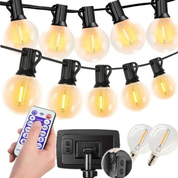 GIRLANDA SOLARNA OGRODOWA ZEWNĘTRZNA ŁAŃCUCH 50+2 LED ŻARÓWEK + PILOTA 15M