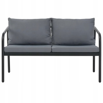 vidaXL 2-osobowa sofa ogrodowa z poduszkami, aluminium, szara