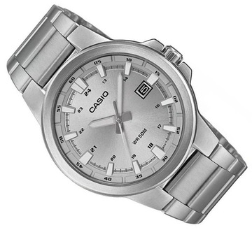 STALOWY KLASYCZNY ZEGAREK CASIO MTP-E173D -7A DATA