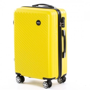 Dollcini, walizka podróżna World Travel, materiał ABS, bagaż, 25 l, kolor żółty