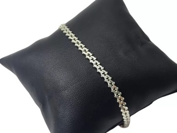 PIĘKNA NIETYPOWA SREBRNA BRANSOLETKA 925 DŁUGOŚĆ 19,5 CM