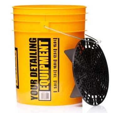 Ведро Work Stuff WASH + грязеотделитель - желтое ведро 20л