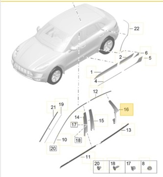 KRYT SLOUPU C LEVÝ ZADNÍ PORSCHE MACAN 95B853589
