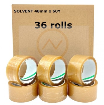 Taśma klejąca SOLVENT 48mm x 60 (KARTON 36SZT!) BARDZO MOCNA