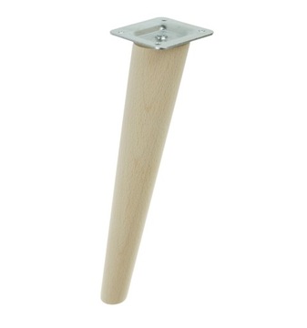 Noga drewniana skośna 45 cm nóżka wraz z blachą