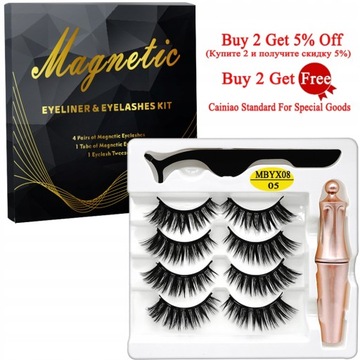 MB 4 Pairs 5 Magnetic Eyelashes Eyeliner Twee