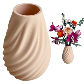 Уникальная ваза для сухих искусственных цветов LEGO ICONS WAVE 3D BEIGE