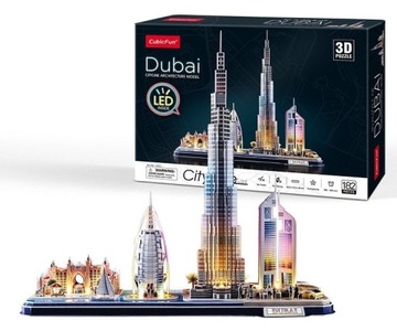 PUZZLE 3D CITYLINE LED Dubai 182el Panorama KLOCKI
