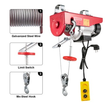 Лебедка электрическая VEVOR Winch 600/1200кг с концевым выключателем