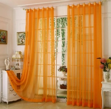 Штора на метраж, ВУАЛЬ, ТЮЛЕВЫЕ шторы, 3,0 м, ОРАНЖЕВЫЙ