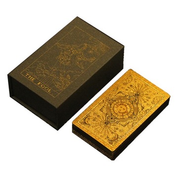 KARTY TAROTA ZŁOTE ZESTAW KLASYCZNYCH KART WRÓŻBA PUDEŁKO GOLD FOIL TAROT