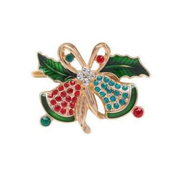 Christmas Napkin Rings Holder Home Table Decor Metal Napkin Buckle for