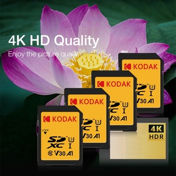 KODAK 512 ГБ Большая емкость U3 C10 V30 SD-карта 4K Карта памяти для записи видео