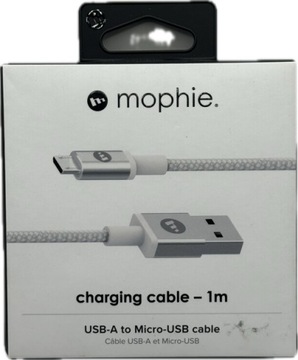 Oryginalny Kabel Mophie USB - micro USB typ B 1m pleciony szybkie ładowanie