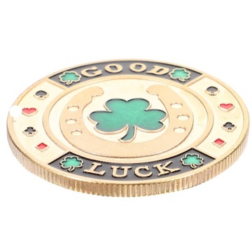 Monety z trzema liśćmi Złoty żeton Lucky Poker Waga C