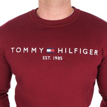 BLUZA TOMMY HILFIGER MĘSKA DUŻE LOGO KLASYCZNA BORDOWA BORDO M