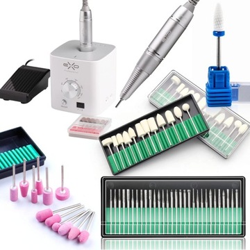 Frezarka do paznokci 40W + frez diamentowe filcowe