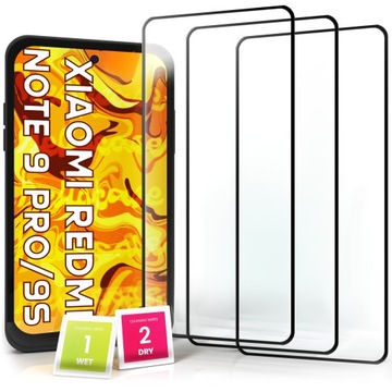 3-pak SZKŁO HARTOWANE DO Redmi Note 9 PRO / 9S na cały ekran 9H ochronne 5D
