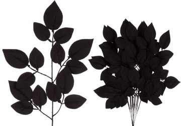 12 X LIŚĆ LIŚCIE RÓŻY CZARNE 48 CM