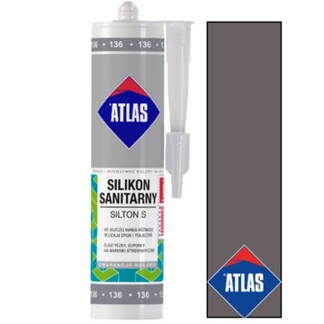 ATLAS SILIKON SILTON SANITARNY CIEMNOSZARY 036 280ml