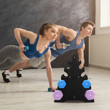 Подставка для гантелей для отображения веса гантелей при падении.