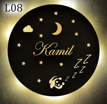 Светодиодный ночник с именем ребенка, дерево, 30 см.