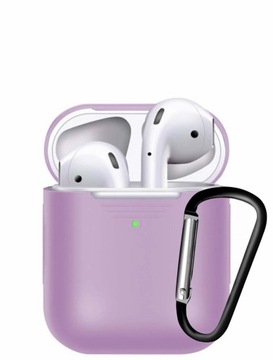 ETUI DO AIRPODS 1/2 Z KARABINKIEM - LAWENDOWY