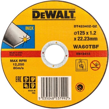DEWALT DT42340Z Tarcza do cięcia metalu 125 x 1,2