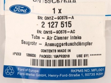 ШЛАНГ ВОЗДУХОЗАБОРНОЙ ТРУБЫ ECOSPORT17 - FORD OE