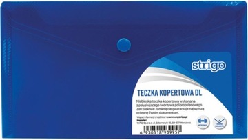 Teczka kopertowa DL pozioma niebieska Strigo